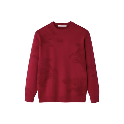 HLA Красный узор G5 Мужской Трикотаж