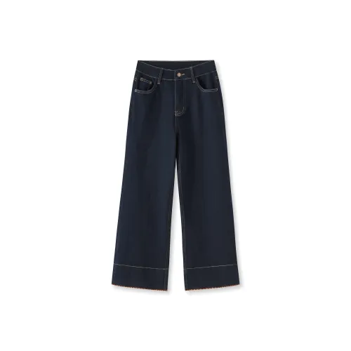 MH Хорошо выстиранные синие женские джинсы