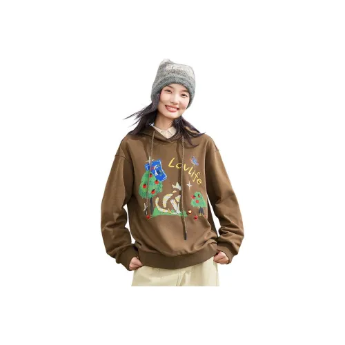 Fragment Жёлтый Кофейный Женские Свитшоты