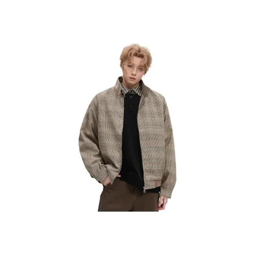 YINLANGSHIJIA Коричневый Гусиная лапка Мужская Куртка