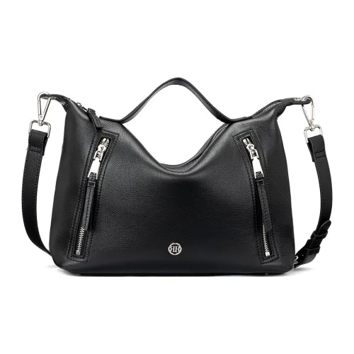 Roberta Di Camerino Корова Кожа Одно Плечо Сумка Женская Черная Серо-Слон