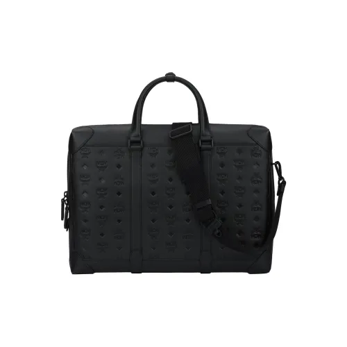 MCM Klassik Visetos Напп-Кожа Через плечо Сумка Большая Унисекс Черная