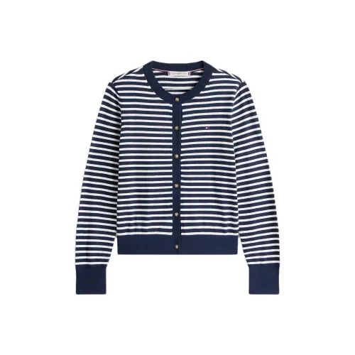 Tommy Hilfiger Темно-синий Сливочный Полосы Женские Свитера