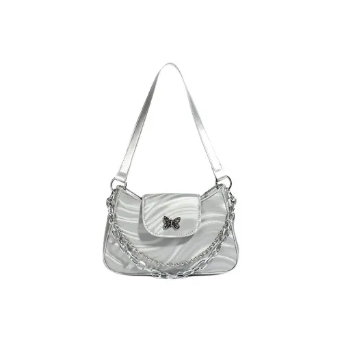 Xuan Xi ПУ (полиуретан) Одно плечо Сумка Women's Silver Черный Экрю