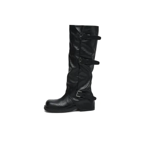 BOERDIQI Foldover Ботинки Колено Высокие сапоги 4,5 см Женские