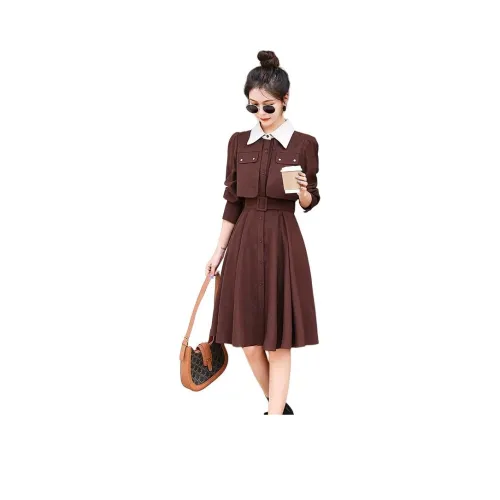 BONAS Длинное платье с длинными рукавами женское