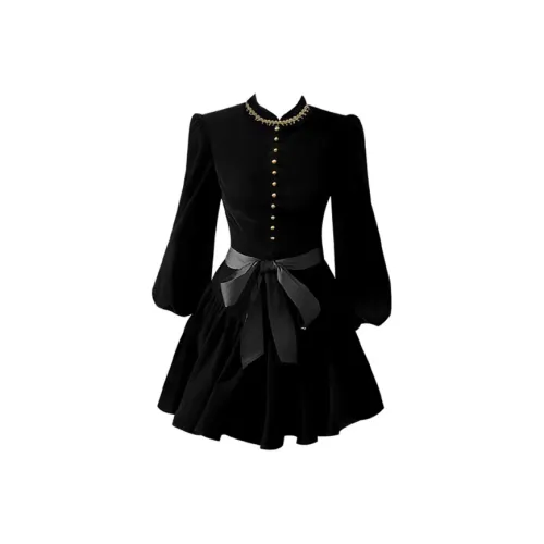 DANCANG Длинное платье с длинными рукавами женское