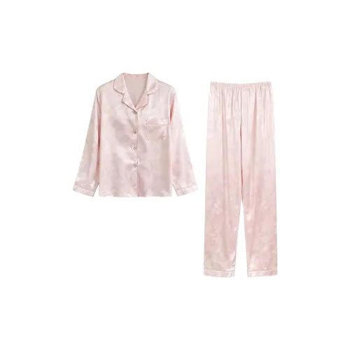 Daiyindie Осенне-зимняя пижама для женщин ледяной шелк с длинными рукавами домашняя одежда