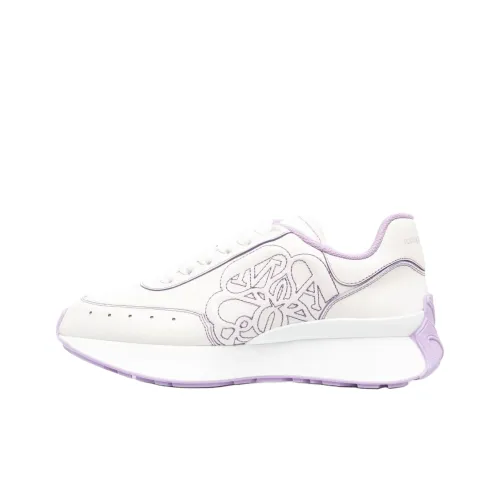Alexander McQueen Sprint Runner Low Топ Спортивная повседневная обувь Женская Белый Фиолетовый