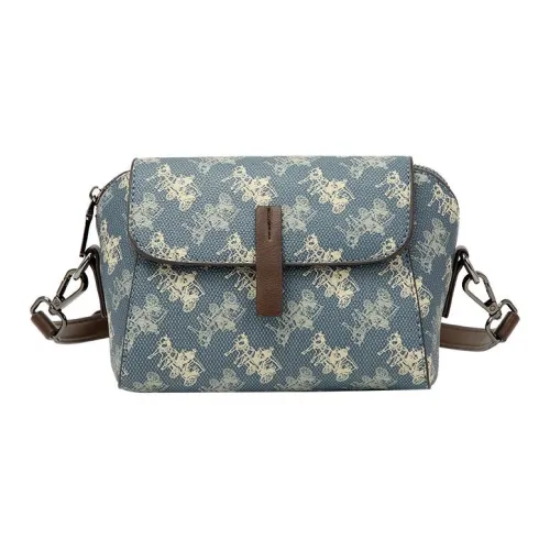 OUBOTE Сумка через плечо из коровьей кожи женская синяя