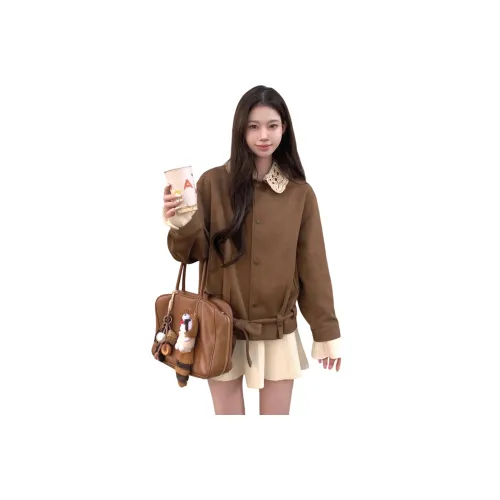 Mu Xiao Xin [Коричневый] С подарками MU Xiaoxin Бренд Наклеенный Женские Куртки