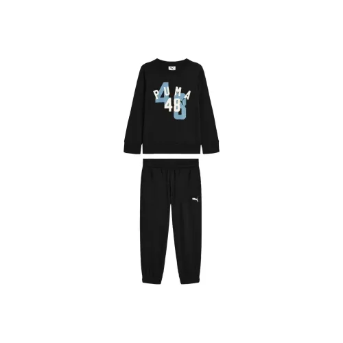 PUMA Повседневная спортивная одежда Хлопок Флис Свитшот And Joggers 2 предметный комплект для малышей и детей дошкольного возраста