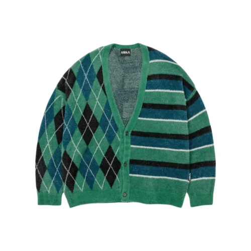 AJOBYAJO Argyle Stripe Смешанный Кардиган Свитер Мужской