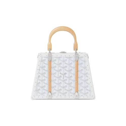 GOYARD Saigon Serbon Телячья кожа с Goyardin Цвет холста Сумка Мини Женская Белая