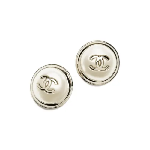 CHANEL Металл Серьги-гвоздики Женские Ярко-золотой Жемчужно-белый