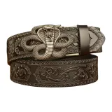 Чёрный стеклянный, знак змеи, серебряная застёжка