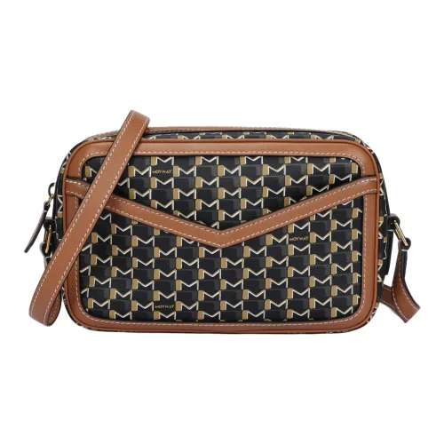 Moynat Холст и кожа Комбинированная Сумка через плечо Женская Коричневая