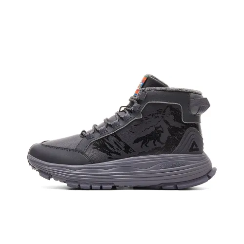 PEAK Термический Износостойкий Амортизация Высокий Топ Утепленная Обувь Мужская Магнитно-Серый