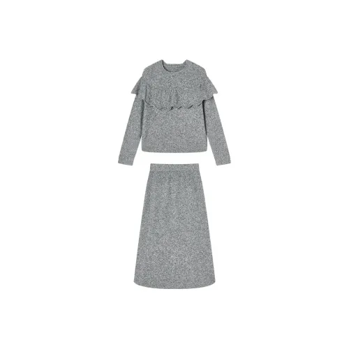 XIANGYING Светло-серый женский комплект с юбкой
