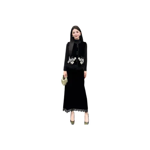 FLIM Черный Женские Комплекты с Юбкой