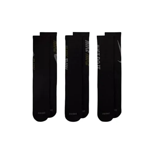 Найк 3 пачки черные мужские носки Mid до икры