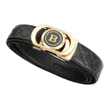 Золотистый тон, застежка + [B узор], черный ремешок