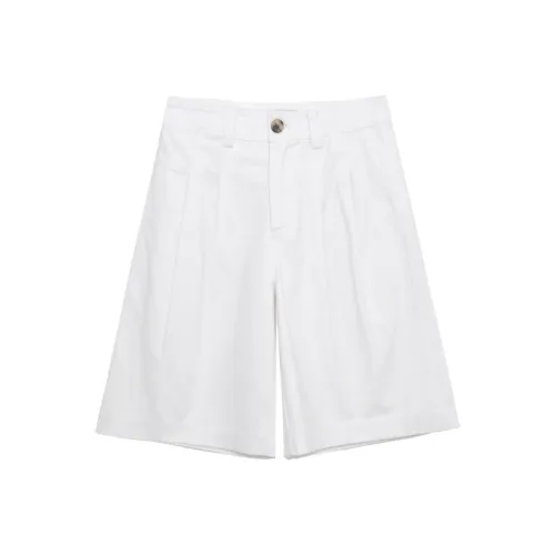 UNSPECIFIED Широкие штаны с широкими складками длина до колена женские