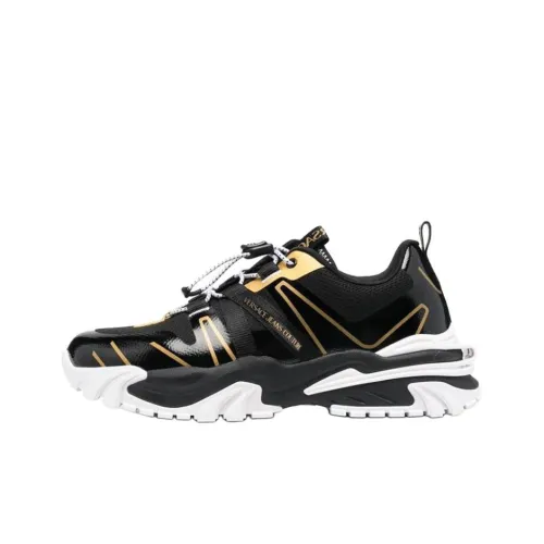 VERSACE JEANS Couture VERSACE Амортизация Низкий Топ Спортивная Повседневная Обувь Мужская Черное Золото