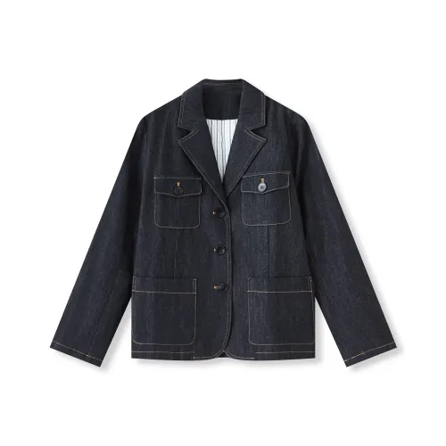 MH Темно-синий женский джинсовые куртки