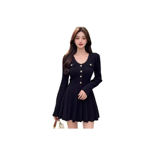 BONAS Длинное платье с длинными рукавами женское