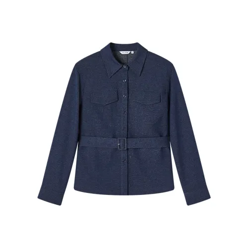 XIANGYING Джинсовая синяя женская рубашка