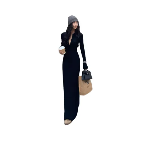 BONAS Длинное платье с длинными рукавами женское