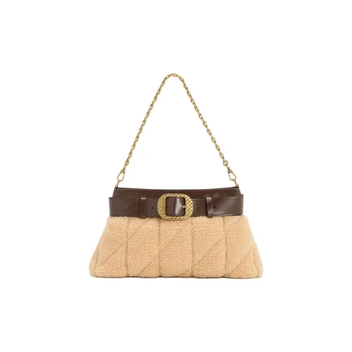 CHARLES KEITH Artificial Fur Leather Shoulder Bag Women's Brown Beige CHARLES KEITH Искусственный мех Кожа Сумка через плечо Женская Коричневый и Бежевый