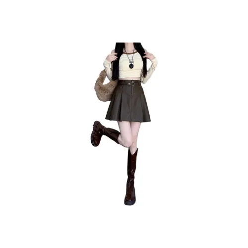 Amyway Кожаные короткие юбки для женщин