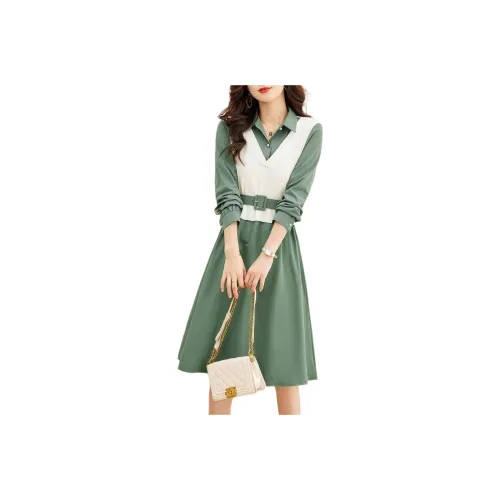 BONAS Длинное платье с длинными рукавами женское