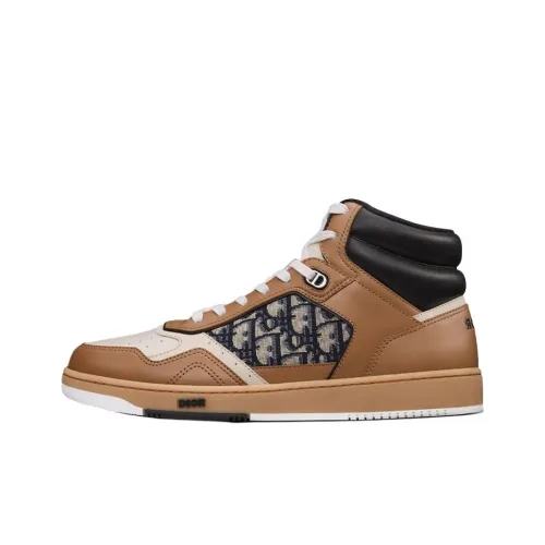 DIOR B27 Высокие Топы Стильные Скейтбординги Мужские Кофейные