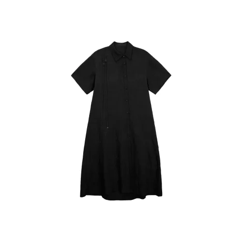 TREEMINGBIRD Двойные лямки асимметричный воротник длинная рубашка женская