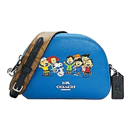 COACH X PEANUTS Serena Кожа Сумка через плечо Маленькая Женская Синяя