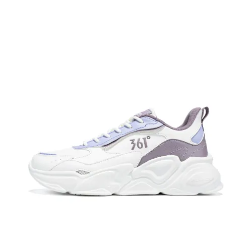 361° Толстая подошва Кроссовки Женские Перо Белый Сиреневый Серый Фиолетовый