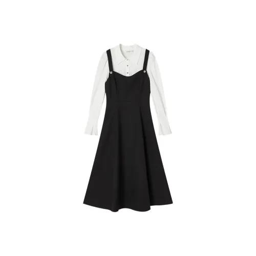 XIANGYING Длинное платье с длинными рукавами женское