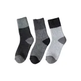 [3 упаковки утолщенных 10% шерсть, носки] Черный, Серый, Светло-Серый