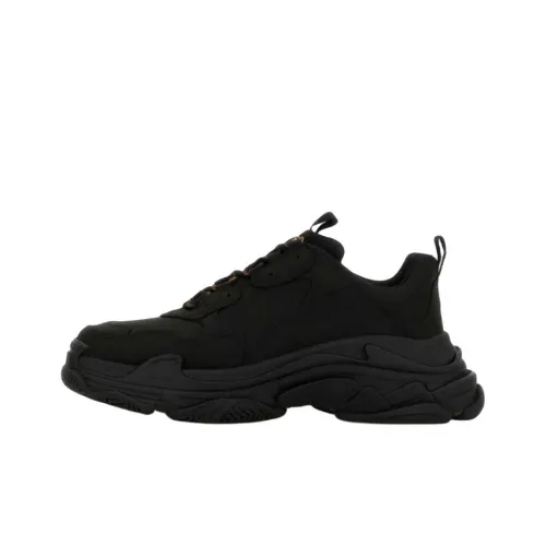 Balenciaga Triple S Low Топ Толстая подошва Кроссовки Мужские Черные