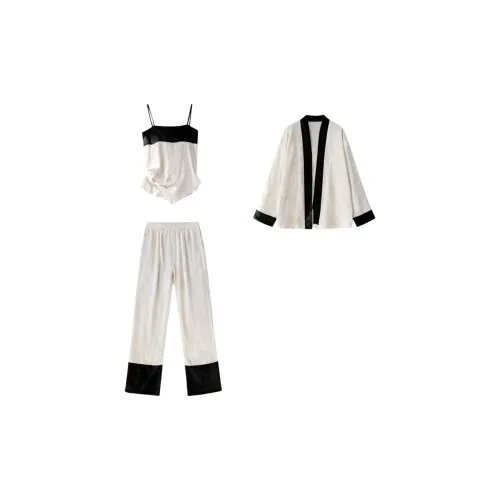 FAVMARTHA Шампанское Жаккард Трёхкомпонентный Набор Женские Пижамные Комплекты