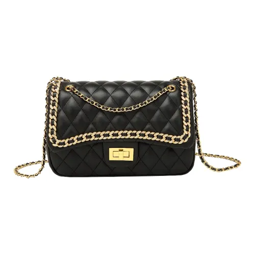 OUBOTE Сумка через плечо из коровьей кожи стандартная женская черная