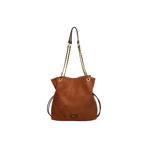 PINK·LAND Замша Ведрообразная Сумка Плечевая Сумка Женская Коричневый Кофейный Черный Экрю Зеленый