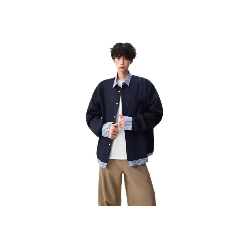 LH HOMME Темно-синие мужские рубашки