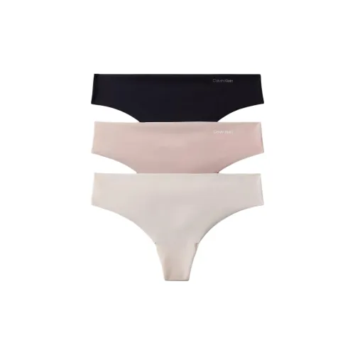 Calvin Klein 3 пачки черный + розовый + белый женский стринг