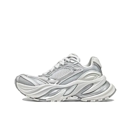 OGR Высота Увеличивающая Oтскок Низкий Топ Повседневный Городской Коммутирование Беговые кроссовки Унисекс Белый