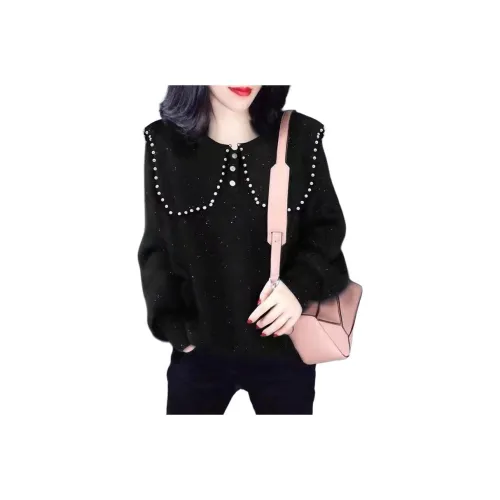 Mu Xiao Xin Черный С подарками MU Xiaoxin Бренд Наклеенный Женские Трикотаж