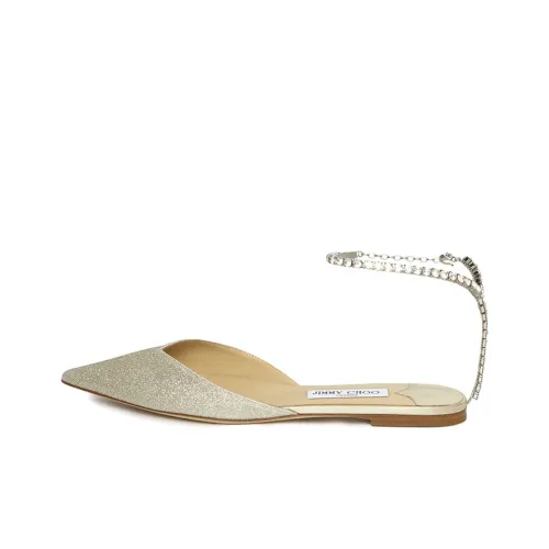 Jimmy Choo Saeda Туфли на плоской подошве Женские Platinum